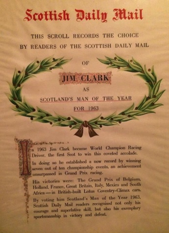 Jim Clark, élu : "Homme de l'année écossaise 1963"
Contribution Albert Cato Jim Clark, élu : "Homme de l'année écossaise 1963"
Contribution Albert Cato